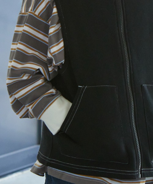 PAIRMANON STREET（ペアマノンストリート）の「【PAIRMANON STREET】襟リブ フロントポケット付き ベスト（ベスト・キッズ・ブラウン/ブラック系その他/グレー/ネイビー・120/110/130/100/140/90/150）」の5枚目の写真