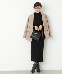 PROPORTION BODY DRESSING | 【美人百花10月号掲載 石崎日梨さん着用商品】チェーンベルト付ニットワンピース / 1213240908(ワンピース)