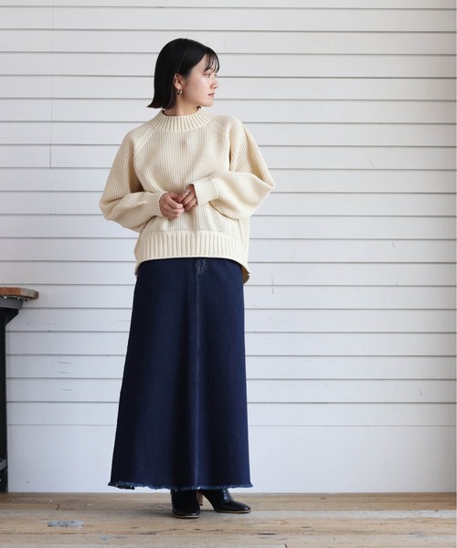 cepo(セポ)の「ボトルネックスカシデザインプルオーバー(ニット/セーター・レディース・レッド/ライム/オフホワイト/チャコール・M)」の17枚目の写真