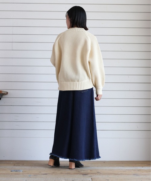 cepo(セポ)の「ボトルネックスカシデザインプルオーバー(ニット/セーター・レディース・レッド/ライム/オフホワイト/チャコール・M)」の18枚目の写真