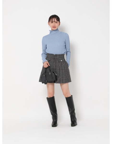 mysty woman(ミスティウーマン)の「ツイードショートパンツ 977535(その他パンツ・レディース・ブラック/オフホワイト・FREE)」の3枚目の写真