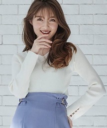 12Twelve Agenda（トゥエルブ　アジェンダ）の「【ロングセラー】ハートネック袖口アソートパールリブニットプルオーバー（ニット/セーター）」