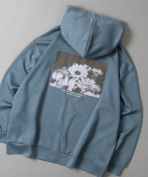 Naive magic（ナイーブマジック）の「【1】シルクタッチダンボールニット バックフォトプリント HOODIE（パーカー・メンズ・ブラック/ブルー/グレイッシュベージュ/ホワイト・LARGE/MEDIUM）」の4枚目の写真