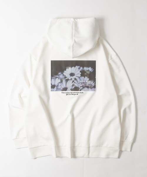 Naive magic（ナイーブマジック）の「【1】シルクタッチダンボールニット バックフォトプリント HOODIE（パーカー・メンズ・ブラック/ブルー/グレイッシュベージュ/ホワイト・LARGE/MEDIUM）」の18枚目の写真