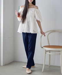 テーパードデニムパンツ【ショート丈】