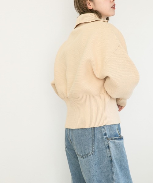 KBF（ケイビーエフ）の「ハーフZIPニットプルオーバー（ニット/セーター・レディース・オレンジ/アイボリー/ブラック・ONE）」の18枚目の写真