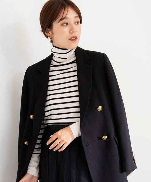 NOLLEY’S（ノーリーズ）の「ウォッシャブルツイードライクダブルジャケット（テーラードジャケット・レディース・ネイビー/ブラック・36/38）」の21枚目の写真