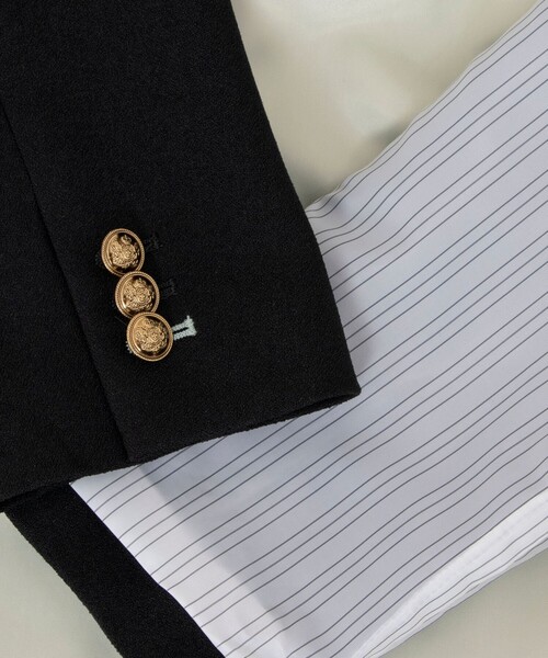 NOLLEY’S（ノーリーズ）の「ウォッシャブルツイードライクダブルジャケット（テーラードジャケット・レディース・ネイビー/ブラック・36/38）」の5枚目の写真