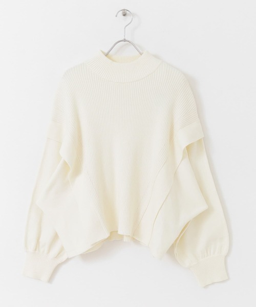 SENSE OF PLACE by URBAN RESEARCH（センスオブプレイスバイアーバンリサーチ）の「ストレッチショルダータックセーター（ニット/セーター・レディース・オフホワイト/ブラック/オレンジ/グレー/ライトブルー・ONE）」の7枚目の写真