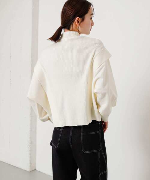 SENSE OF PLACE by URBAN RESEARCH（センスオブプレイスバイアーバンリサーチ）の「ストレッチショルダータックセーター（ニット/セーター・レディース・オフホワイト/ブラック/オレンジ/グレー/ライトブルー・ONE）」の13枚目の写真