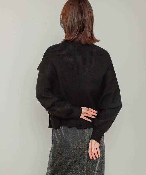 SENSE OF PLACE by URBAN RESEARCH（センスオブプレイスバイアーバンリサーチ）の「ストレッチショルダータックセーター（ニット/セーター・レディース・オフホワイト/ブラック/オレンジ/グレー/ライトブルー・ONE）」の19枚目の写真