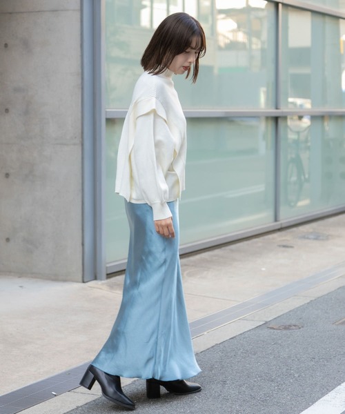 SENSE OF PLACE by URBAN RESEARCH（センスオブプレイスバイアーバンリサーチ）の「ストレッチショルダータックセーター（ニット/セーター・レディース・オフホワイト/ブラック/オレンジ/グレー/ライトブルー・ONE）」の22枚目の写真