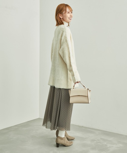 ROPE' PICNIC（ロペピクニック）の「シャギーニットカーディガン（カーディガン/ボレロ・レディース・チャコールグレー/キナリ/グリーン系その他・38）」の9枚目の写真