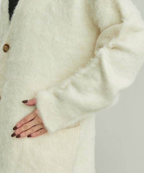 ROPE' PICNIC（ロペピクニック）の「シャギーニットカーディガン（カーディガン/ボレロ・レディース・チャコールグレー/キナリ/グリーン系その他・38）」の21枚目の写真