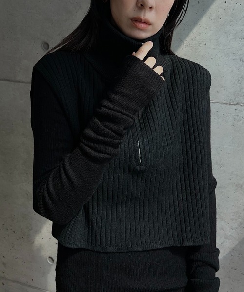 y/m by RIKA（イムバイリカ）の「ジップニットベスト（ベスト・レディース・杢グレー/ブラック・FREE）」の15枚目の写真