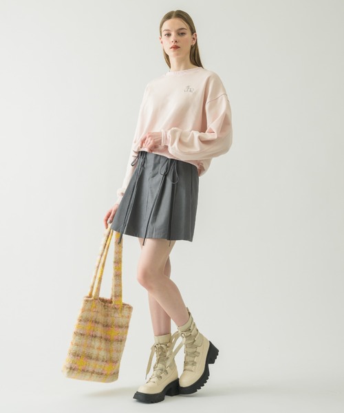 idem(イデム)の「moco moco check bag/チェック柄トートバッグ(トートバッグ・レディース・アイボリー/グレー・FREE)」の12枚目の写真