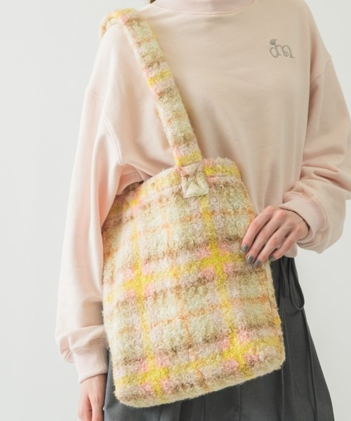 idem(イデム)の「moco moco check bag/チェック柄トートバッグ(トートバッグ・レディース・アイボリー/グレー・FREE)」の20枚目の写真