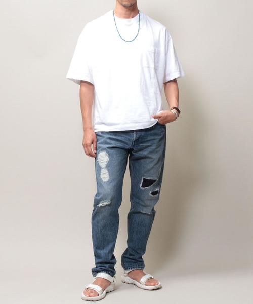 BEAUTY&YOUTH UNITED ARROWS（ビューティーアンドユースユナイテッドアローズ）の「【WEB限定】by ∴ エアスラブ ワイドクルーネック ハーフスリーブ カットソー MADE IN JAPAN◆（Tシャツ/カットソー・メンズ・ホワイト/ネイビー/コバルトブルー/レッド・MEDIUM/SMALL/LARGE）」の8枚目の写真