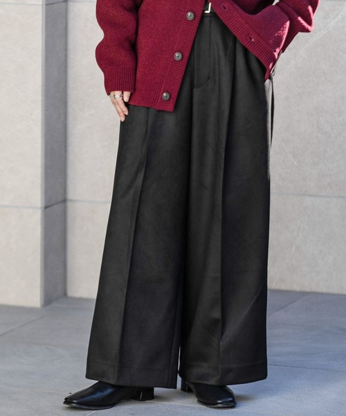 SENSE OF PLACE by URBAN RESEARCH（センスオブプレイスバイアーバンリサーチ）の「『セットアップ対応』 ツイルスエードタッチボリュームワイドパンツ（その他パンツ・メンズ・ベージュ/グレー/ブラック・LARGE/MEDIUM）」の2枚目の写真