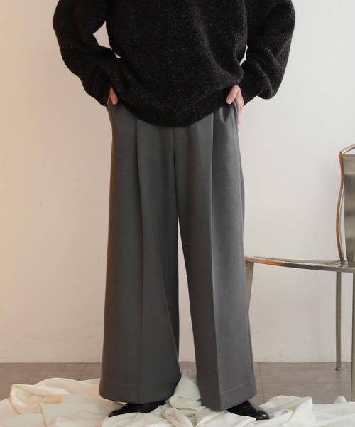 SENSE OF PLACE by URBAN RESEARCH（センスオブプレイスバイアーバンリサーチ）の「『セットアップ対応』 ツイルスエードタッチボリュームワイドパンツ（その他パンツ・メンズ・ベージュ/グレー/ブラック・LARGE/MEDIUM）」の4枚目の写真