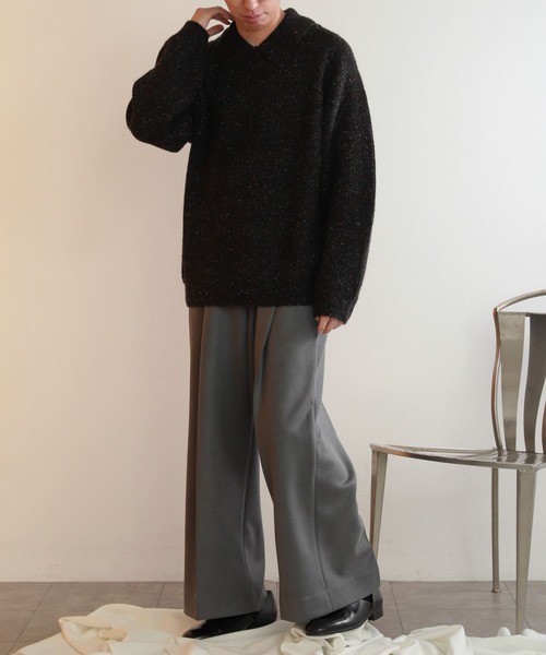 SENSE OF PLACE by URBAN RESEARCH（センスオブプレイスバイアーバンリサーチ）の「『セットアップ対応』 ツイルスエードタッチボリュームワイドパンツ（その他パンツ・メンズ・ベージュ/グレー/ブラック・LARGE/MEDIUM）」の9枚目の写真