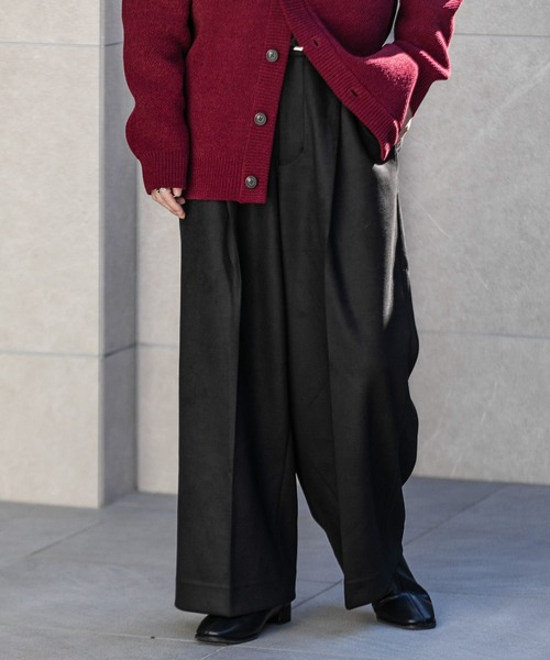 SENSE OF PLACE by URBAN RESEARCH（センスオブプレイスバイアーバンリサーチ）の「『セットアップ対応』 ツイルスエードタッチボリュームワイドパンツ（その他パンツ・メンズ・ベージュ/グレー/ブラック・LARGE/MEDIUM）」の14枚目の写真
