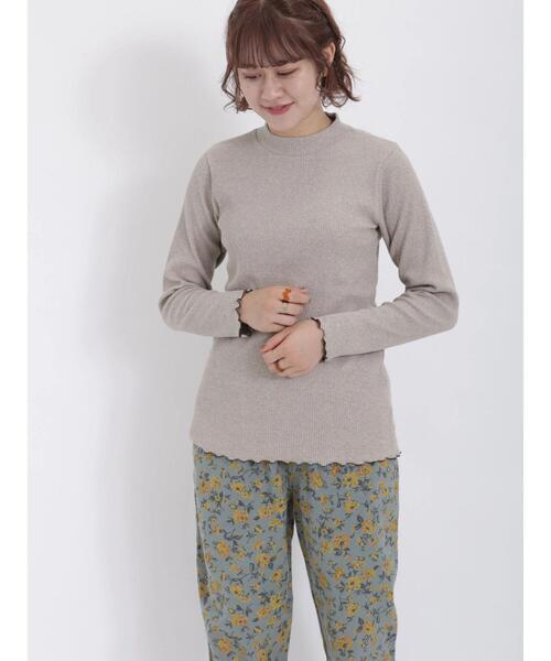 Samansa Mos2（サマンサ モスモス）の「テレコリブハイネックカットソー（Tシャツ/カットソー・レディース・ブラック/グレー/ベージュ/キナリ・F）」の4枚目の写真