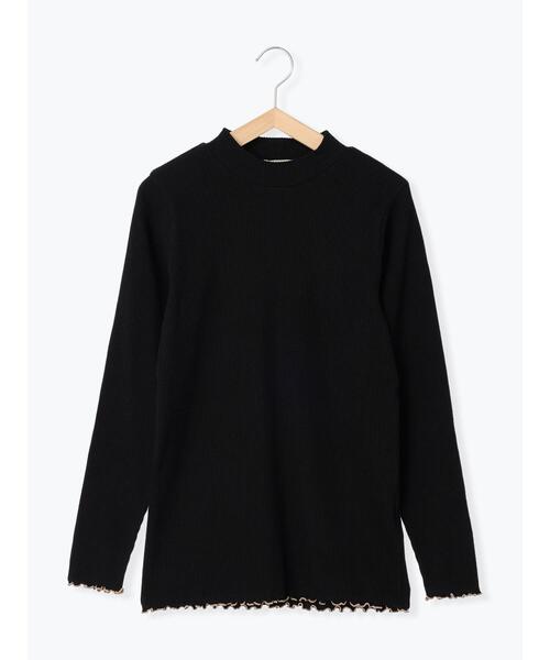 Samansa Mos2（サマンサ モスモス）の「テレコリブハイネックカットソー（Tシャツ/カットソー・レディース・ブラック/グレー/ベージュ/キナリ・F）」の2枚目の写真