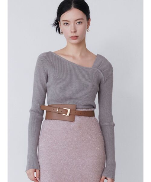 LAGUNAMOON（ラグナムーン）の「メタルループワイドスリムベルト（ベルト・レディース・ブラウン/ブラック・FREE）」の4枚目の写真