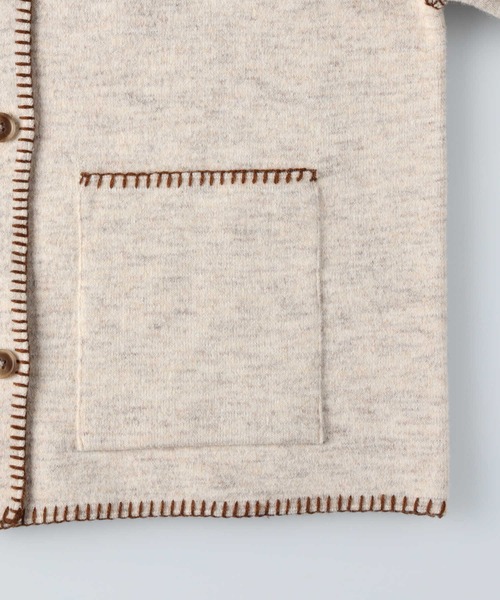 BACK NUMBER（バックナンバー）の「【BACK NUMBER】配色ステッチニットカーディガン（カーディガン/ボレロ・レディース・ブラウン/オフホワイト・M/L）」の14枚目の写真