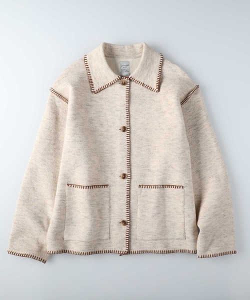 BACK NUMBER（バックナンバー）の「【BACK NUMBER】配色ステッチニットカーディガン（カーディガン/ボレロ・レディース・ブラウン/オフホワイト・M/L）」の12枚目の写真