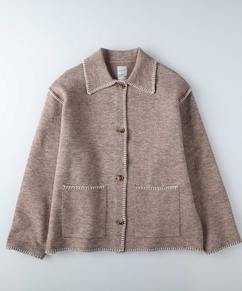 BACK NUMBER（バックナンバー）の「【BACK NUMBER】配色ステッチニットカーディガン（カーディガン/ボレロ・レディース・ブラウン/オフホワイト・M/L）」の11枚目の写真