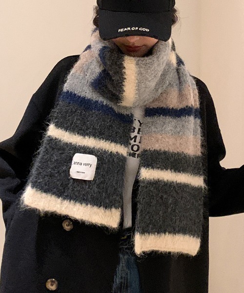 Vipoa（ヴィポア）の「モヘアライクマフラー（マフラー・レディース・ピンク/パープル/グレー/グリーン/ベージュ・FREE）」の7枚目の写真