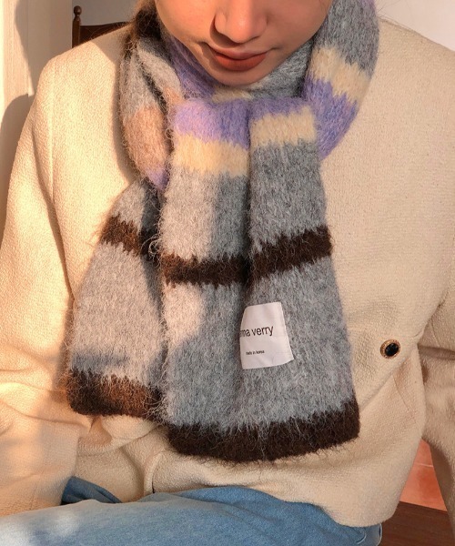 Vipoa（ヴィポア）の「モヘアライクマフラー（マフラー・レディース・ピンク/パープル/グレー/グリーン/ベージュ・FREE）」の17枚目の写真