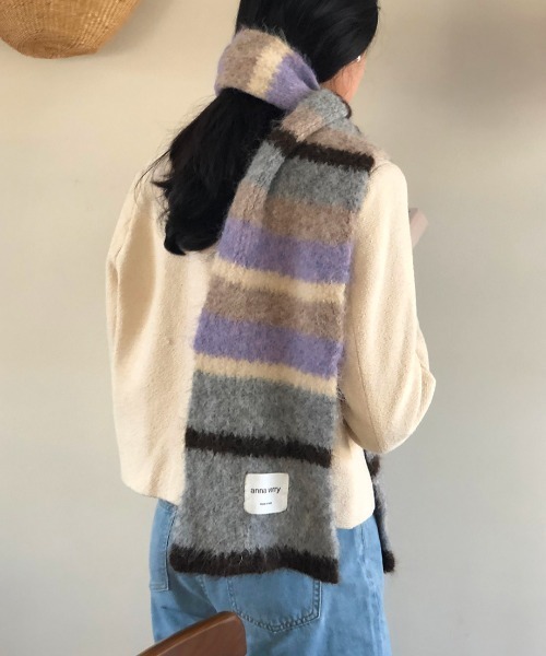 Vipoa（ヴィポア）の「モヘアライクマフラー（マフラー・レディース・ピンク/パープル/グレー/グリーン/ベージュ・FREE）」の14枚目の写真