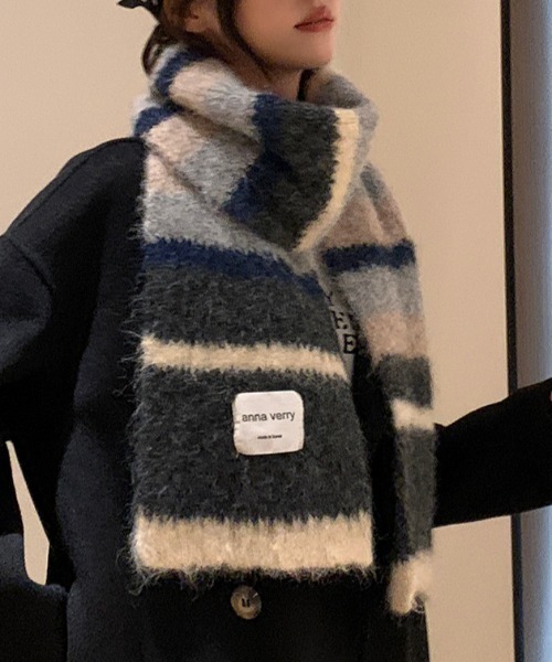 Vipoa（ヴィポア）の「モヘアライクマフラー（マフラー・レディース・ピンク/パープル/グレー/グリーン/ベージュ・FREE）」の8枚目の写真