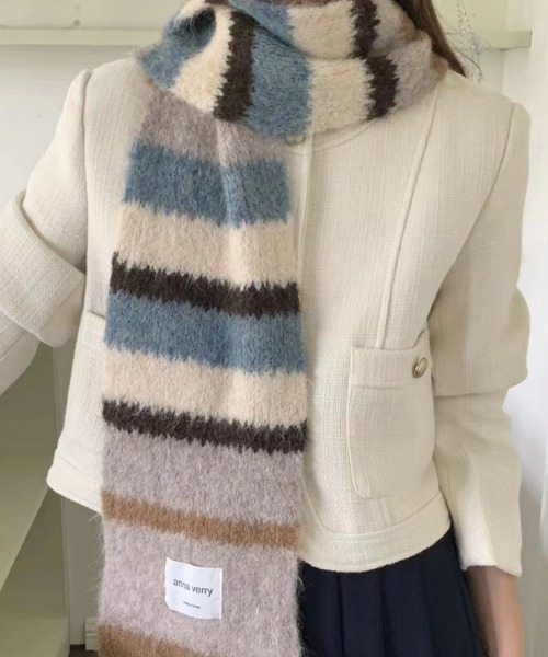 Vipoa（ヴィポア）の「モヘアライクマフラー（マフラー・レディース・ピンク/パープル/グレー/グリーン/ベージュ・FREE）」の20枚目の写真