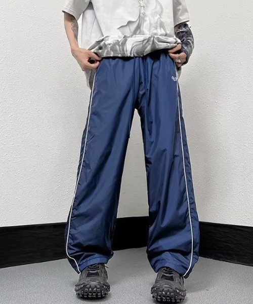【新品】 ジュン ナカヤマ　トラックパンツ ラインパンツ 定価27500円 セール】サイドダブルラインナイロントラックパンツ / ジャージ