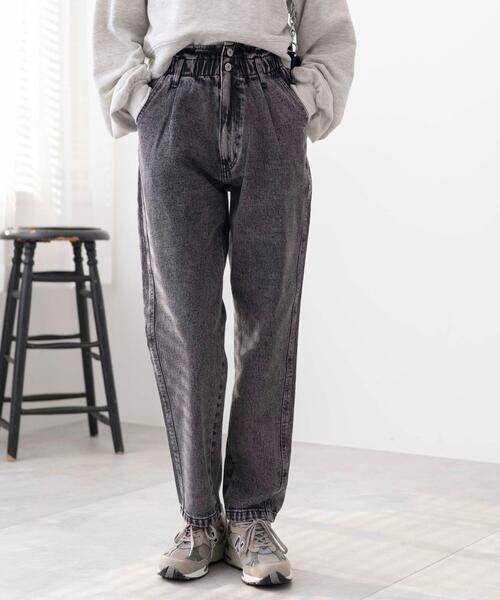 WEGO（ウィゴー）の「WEGO/【マルチサイズ】ウエストフリルマムデニムパンツ（デニムパンツ・レディース・ライトインディゴブルー/ブラック系その他/ホワイト・SMALL/MEDIUM/LARGE/X-SMALL）」の3枚目の写真