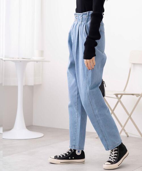 WEGO（ウィゴー）の「WEGO/【マルチサイズ】ウエストフリルマムデニムパンツ（デニムパンツ・レディース・ライトインディゴブルー/ブラック系その他/ホワイト・SMALL/MEDIUM/LARGE/X-SMALL）」の11枚目の写真