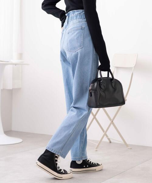 WEGO（ウィゴー）の「WEGO/【マルチサイズ】ウエストフリルマムデニムパンツ（デニムパンツ・レディース・ライトインディゴブルー/ブラック系その他/ホワイト・SMALL/MEDIUM/LARGE/X-SMALL）」の12枚目の写真