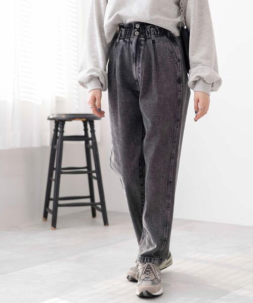 WEGO（ウィゴー）の「WEGO/【マルチサイズ】ウエストフリルマムデニムパンツ（デニムパンツ・レディース・ライトインディゴブルー/ブラック系その他/ホワイト・SMALL/MEDIUM/LARGE/X-SMALL）」の5枚目の写真