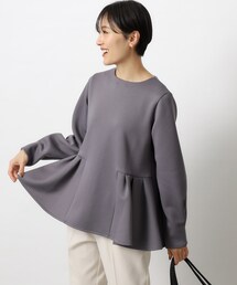 OPAQUE.CLIP | ペプラムデザイントップス【洗濯機洗い可】(Tシャツ/カットソー)