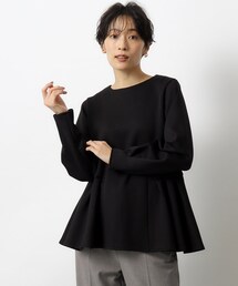 OPAQUE.CLIP | ペプラムデザイントップス【洗濯機洗い可】(Tシャツ/カットソー)