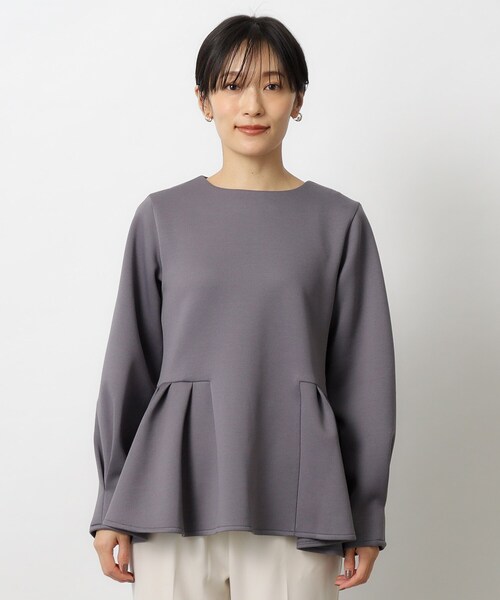 OPAQUE.CLIP(オペークドットクリップ)の「◆ペプラムデザイントップス【洗濯機洗い可】(Tシャツ/カットソー・レディース・ダークグレー/ブラック/ナチュラル・40/38/42)」の20枚目の写真