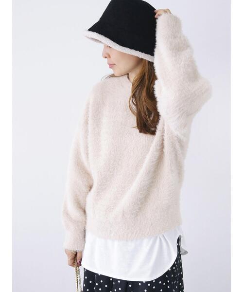 Lugnoncure(ルノンキュール)の「フェザーレギュラー丈前後着カーデ(カーディガン/ボレロ・レディース・ベージュ/ブラック/ブルー・F)」の3枚目の写真