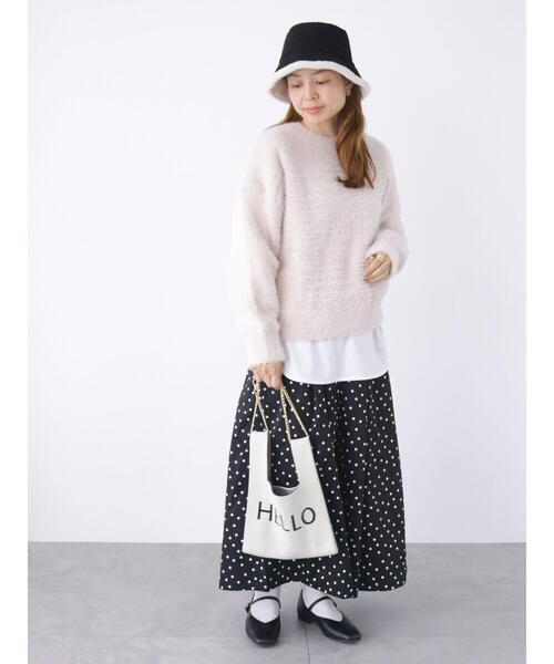 Lugnoncure(ルノンキュール)の「フェザーレギュラー丈前後着カーデ(カーディガン/ボレロ・レディース・ベージュ/ブラック/ブルー・F)」の11枚目の写真