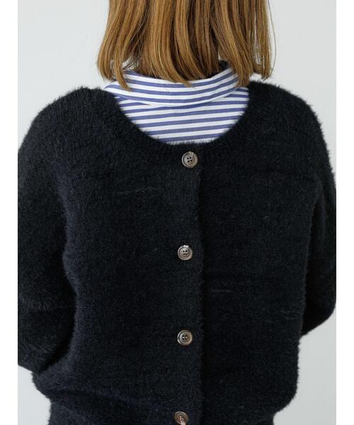 Lugnoncure(ルノンキュール)の「フェザーレギュラー丈前後着カーデ(カーディガン/ボレロ・レディース・ベージュ/ブラック/ブルー・F)」の6枚目の写真