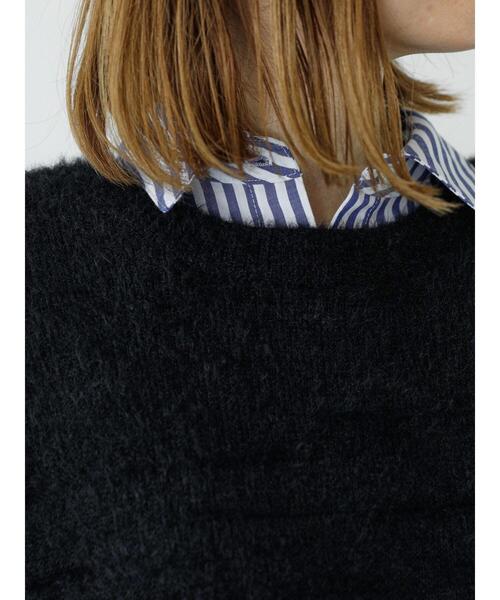 Lugnoncure(ルノンキュール)の「フェザーレギュラー丈前後着カーデ(カーディガン/ボレロ・レディース・ベージュ/ブラック/ブルー・F)」の5枚目の写真