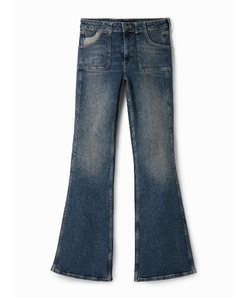 Desigual(デシグアル)の「Danis Flare Long Denim Pants / ダニス フレアロングデニムパンツ(デニムパンツ・レディース・ブルー・42/40/38/36/44)」の1枚目の写真